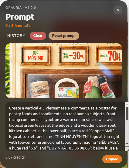 Right-click → get prompt