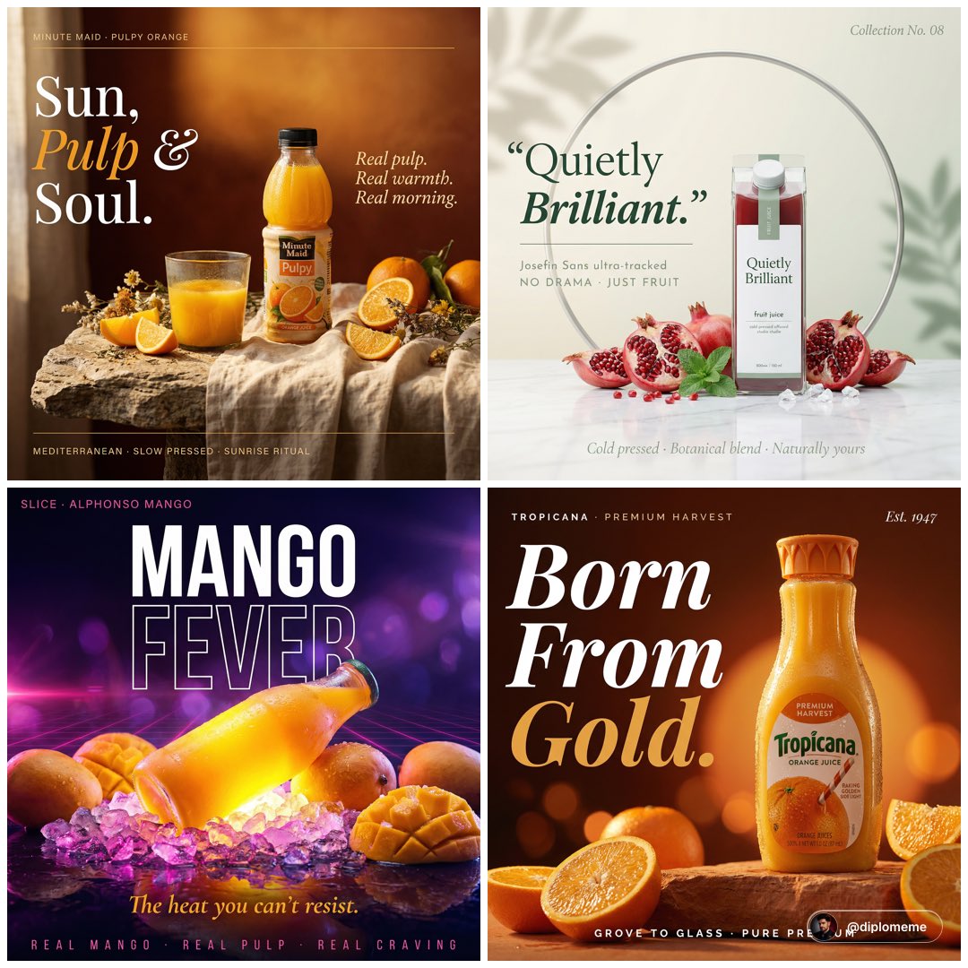 High-end cinematic campaign poster. A Minute Maid Pulpy o...