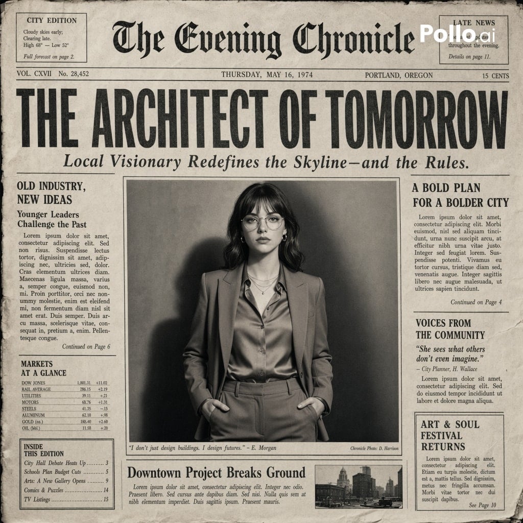 Create the most realistic front page design of a vintage ...