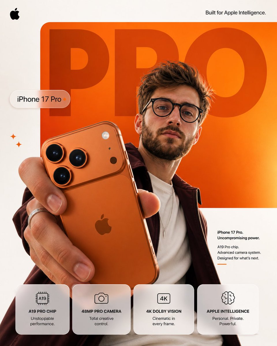 Create a premium Apple-style smartphone advertisement pos...