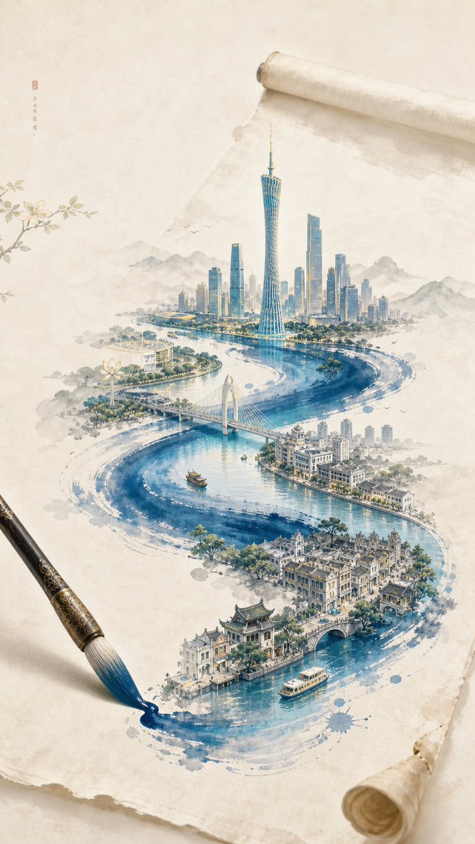 一张 新中式极简东方美学 风格的创意插画海报,整体画面以 宣纸暖白背景 为主,带有极轻微纸张肌理与大面积留白,画面...