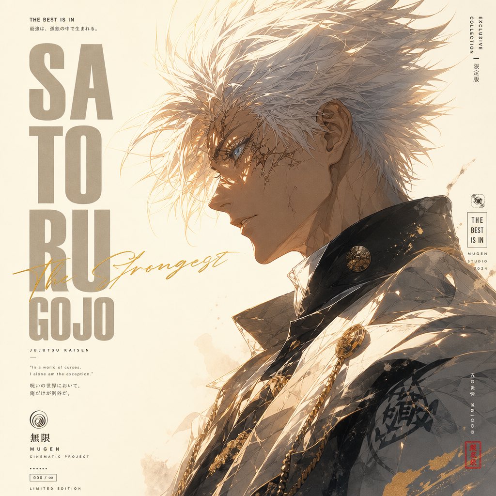 A minimalist high-fashion anime poster in vertical 9:16 f...