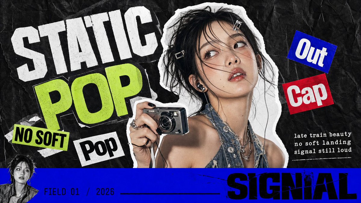 Create a 9:16 K-pop apocalypse ransom zine poster featuri...