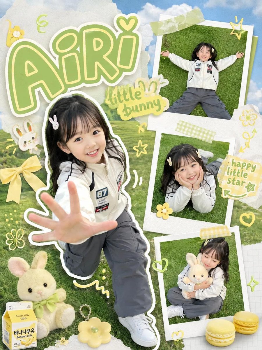 Kawaii scrapbook-style children photography poster, cute ...