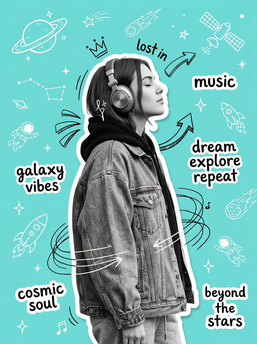 Create an original Y2K-inspired scrapbook collage poster ...