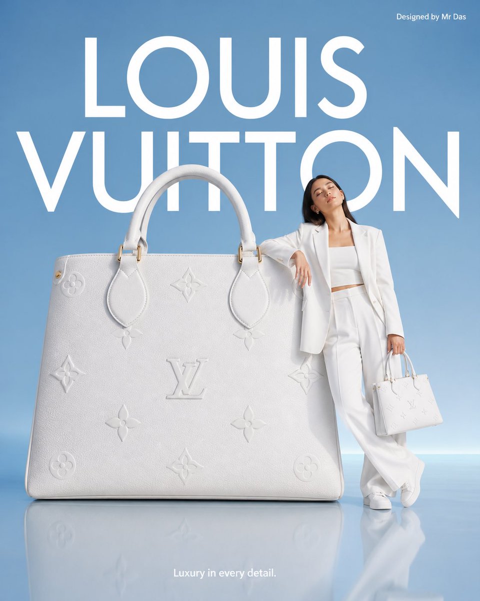 Minimalist commercial ad featuring oversized white Louis ...