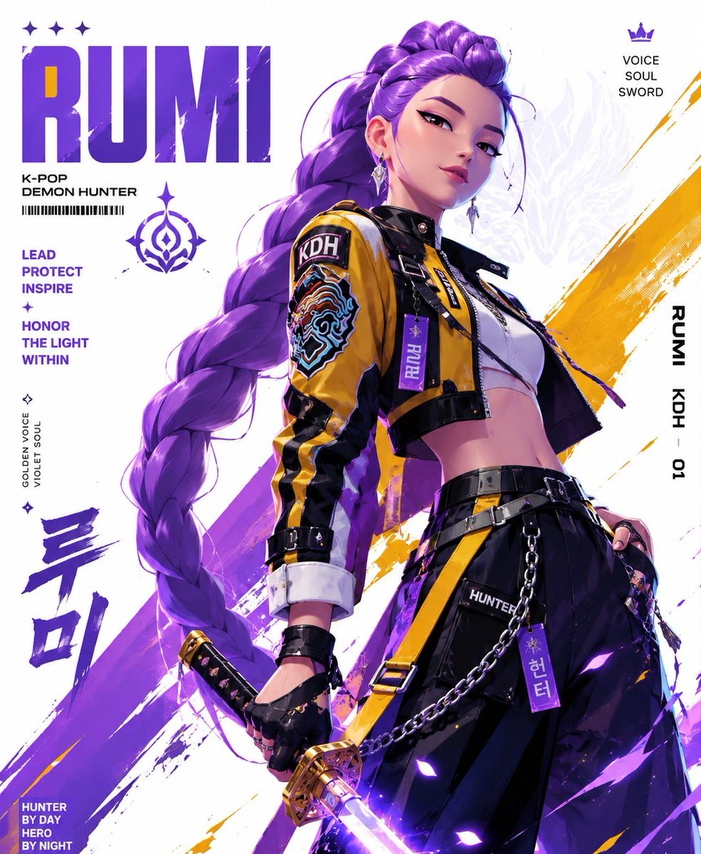 Create a stylized illustration of Rumi from the anime ser...
