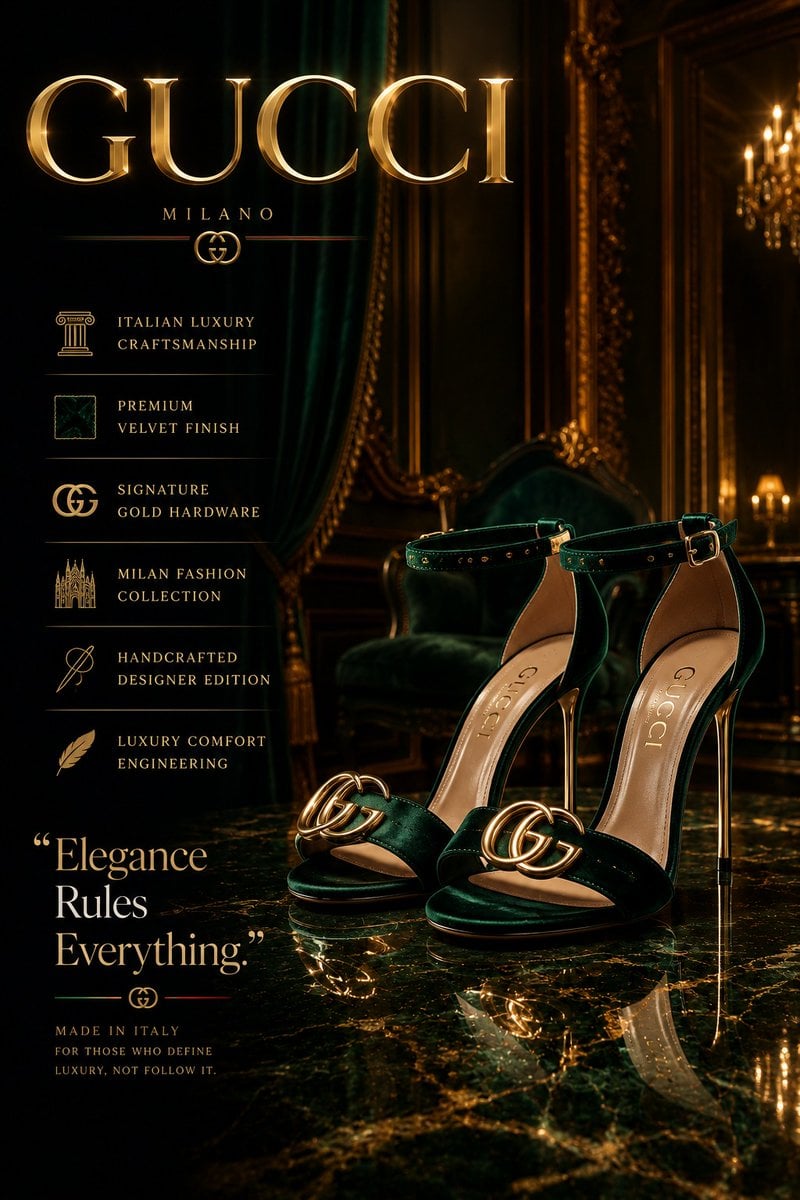 Create an ultra-premium luxury fashion advertisement post...