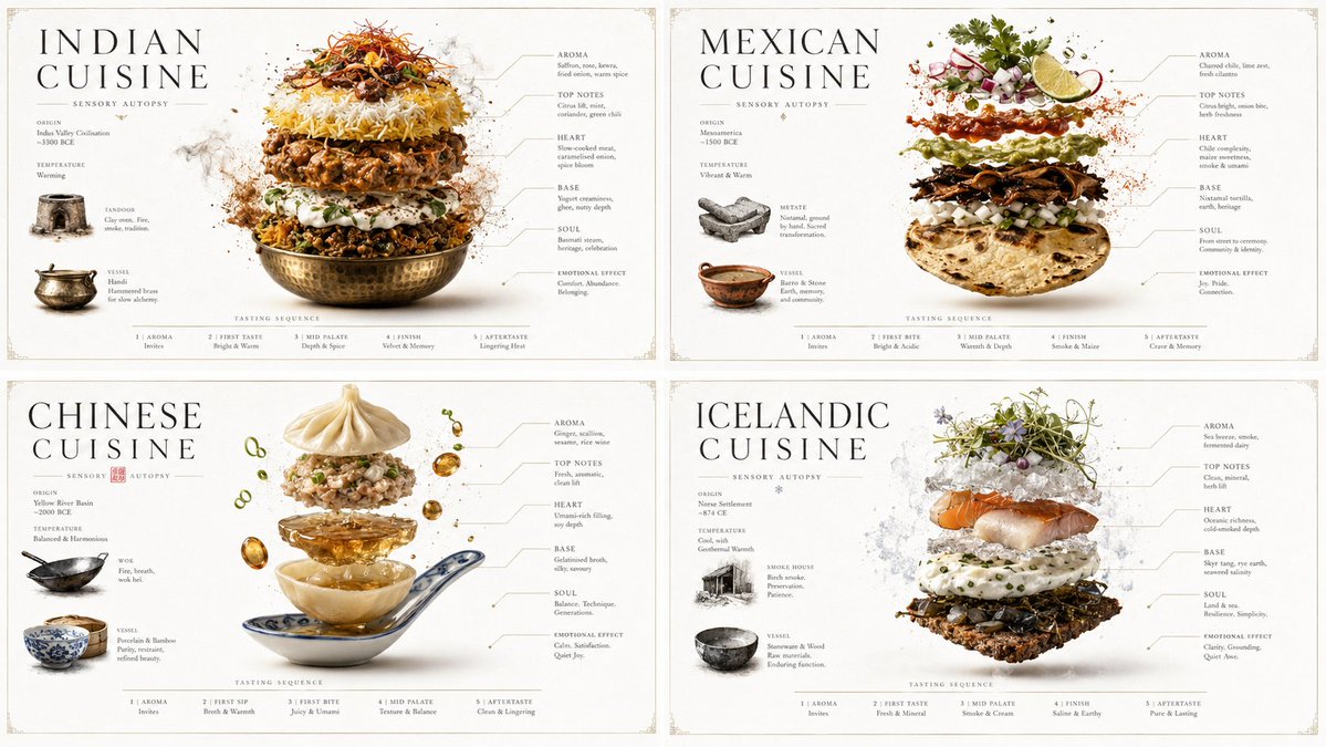 2x2 grid, 16:9, do this for Indian, Mexican, Chinese, and...