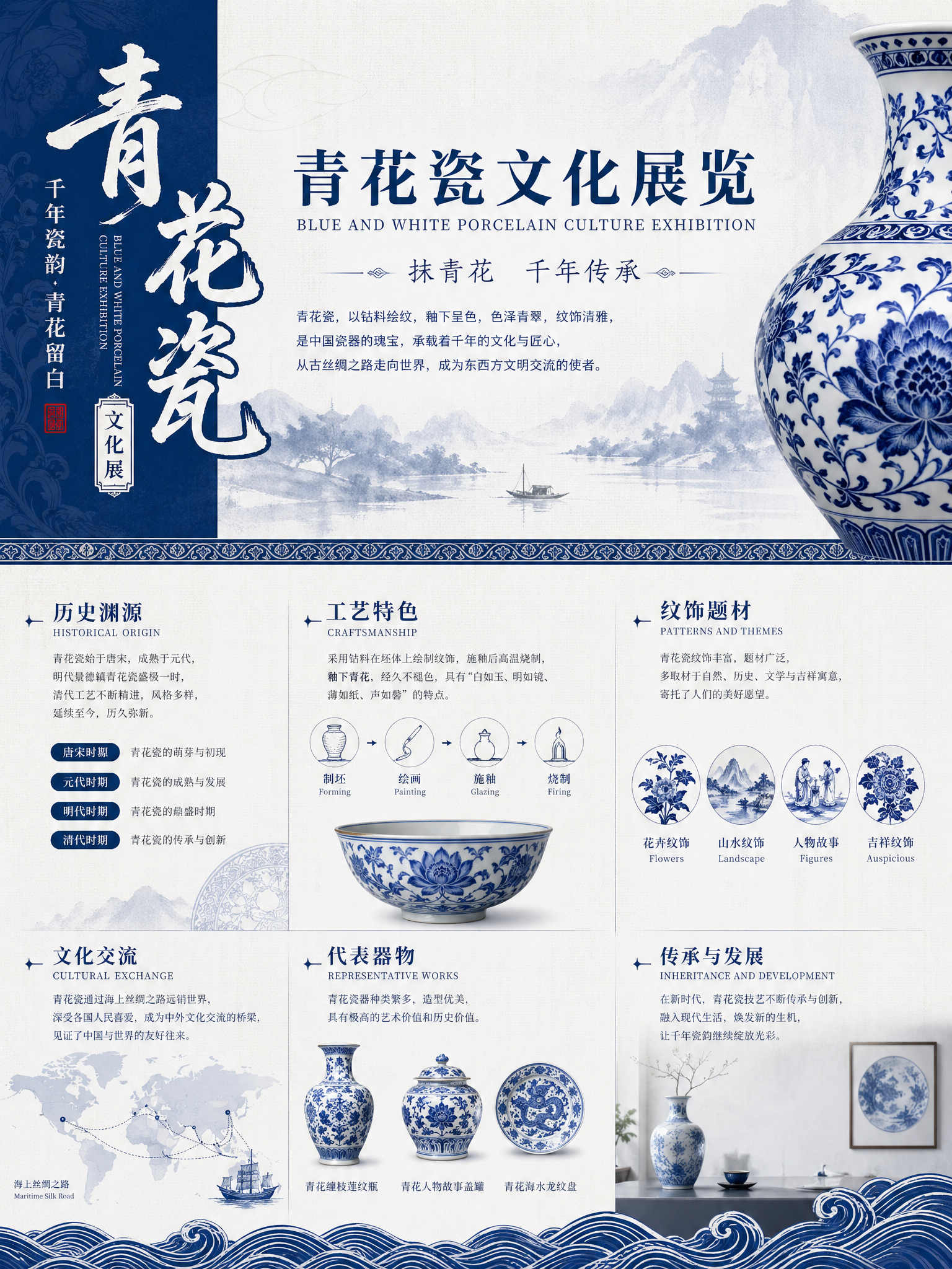 生成一个多元主题的展览馆展板