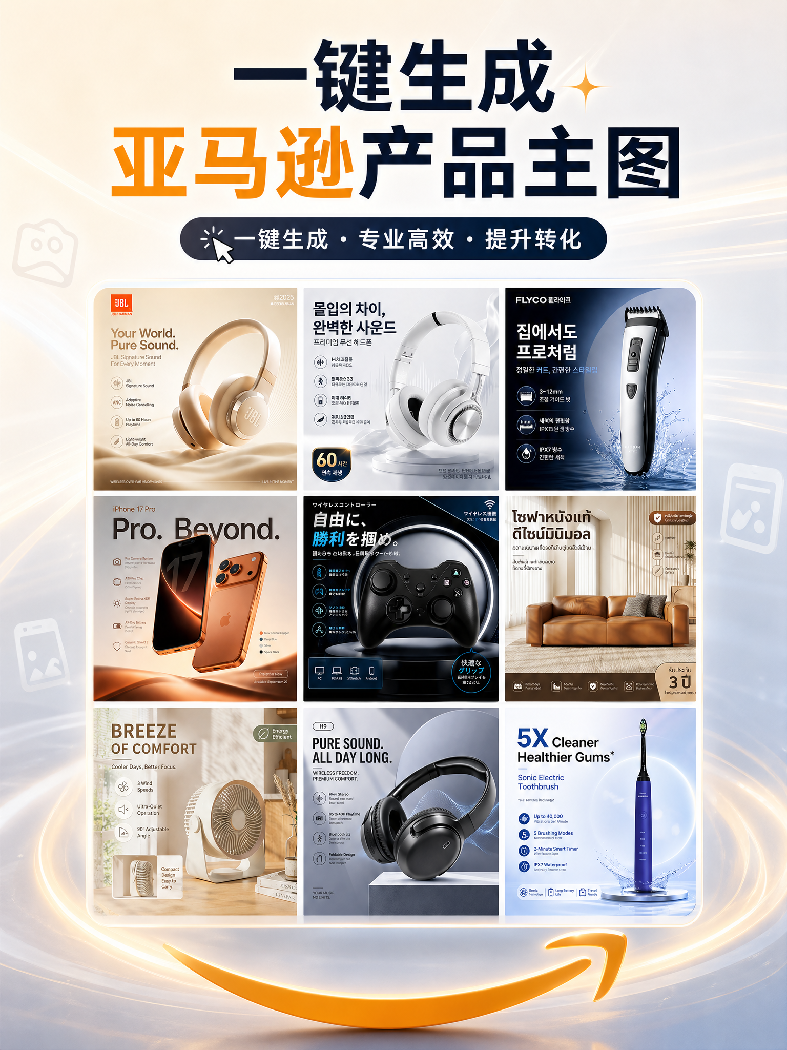 一键跨境电商亚马逊主图商业级排版海报