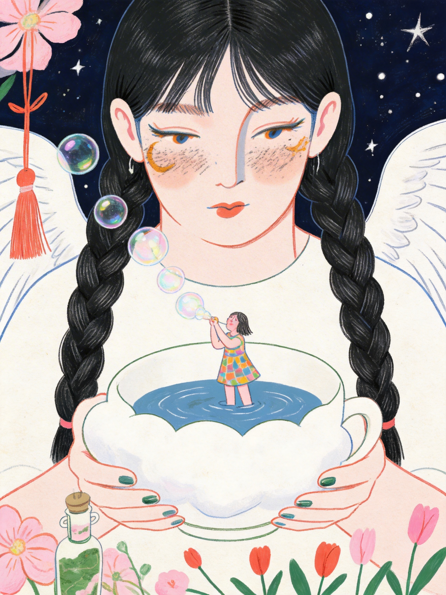 稚拙派梦境涂鸦插画