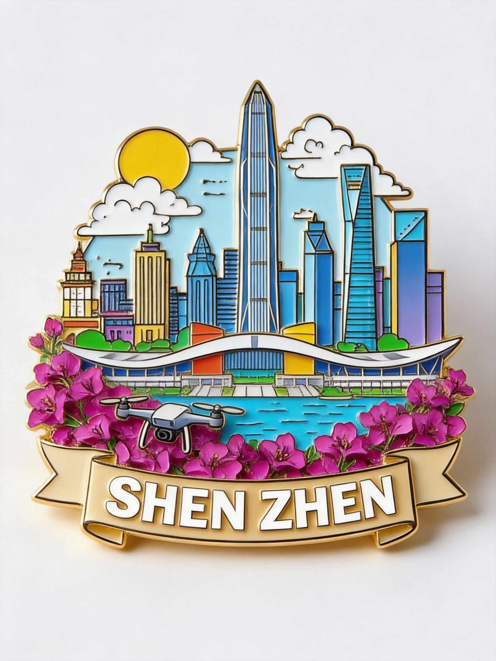 一键生成文旅纪念冰箱贴徽章琅琊画设计