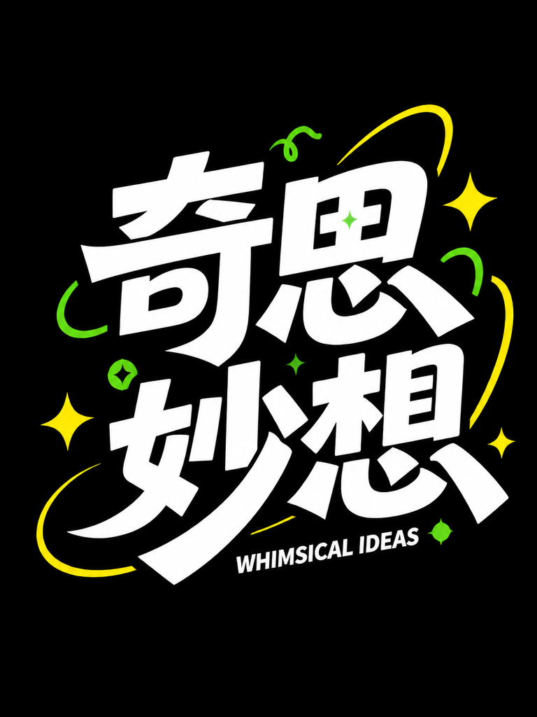 一键创意综艺中文字体设计活动标题字体