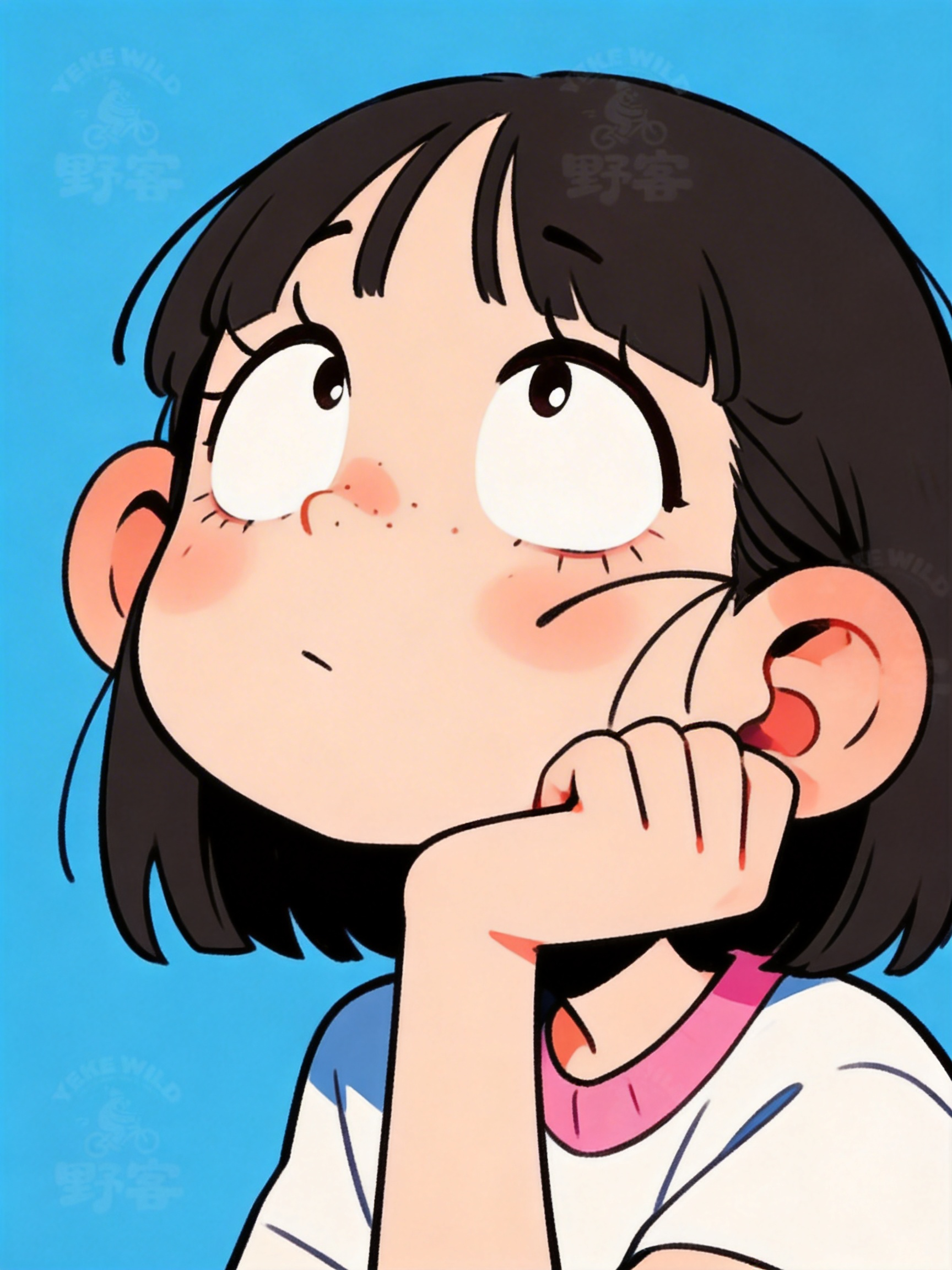 搞怪少女日常：夸张卡通手绘头像