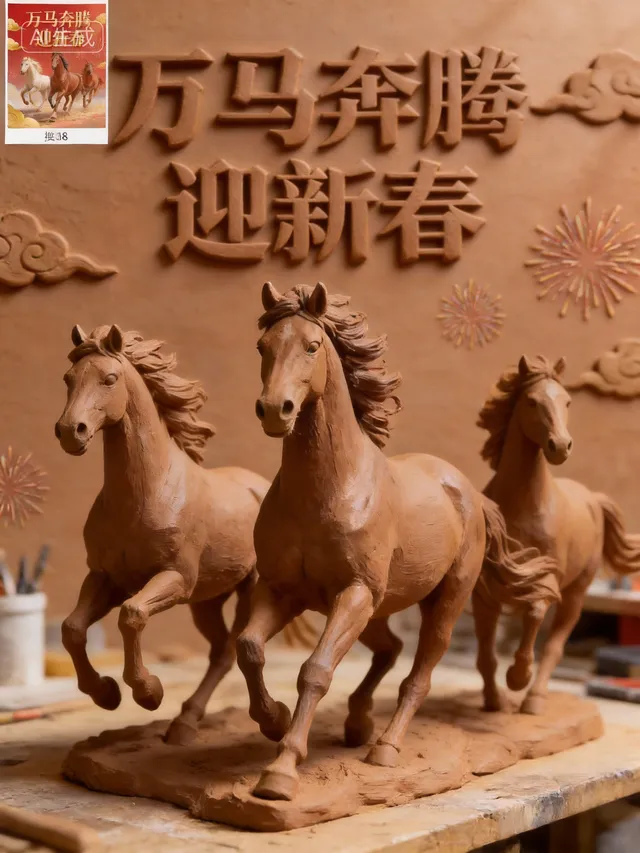 万物转泥塑效果
