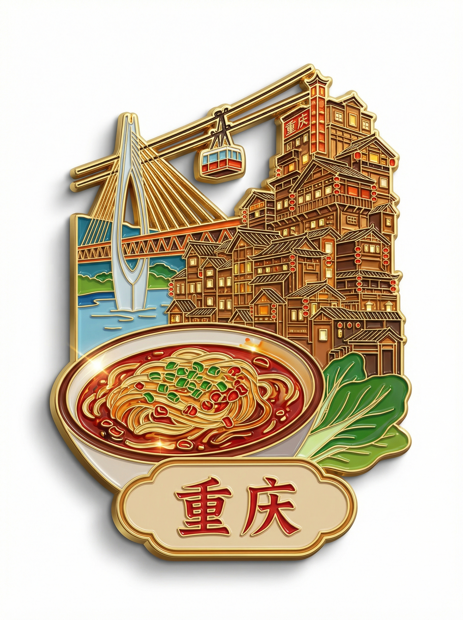 一键文旅地标纪念冰箱贴琅琊画贴画