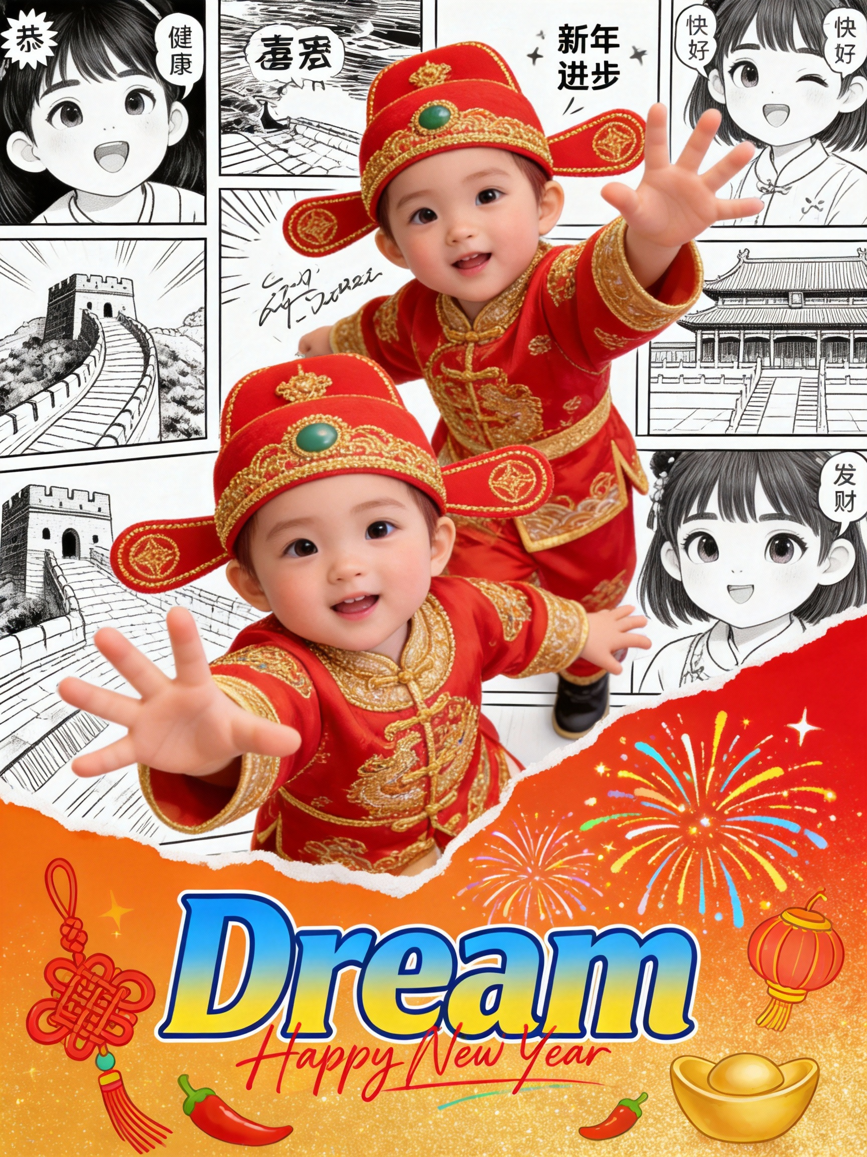 一键转萌娃拜年