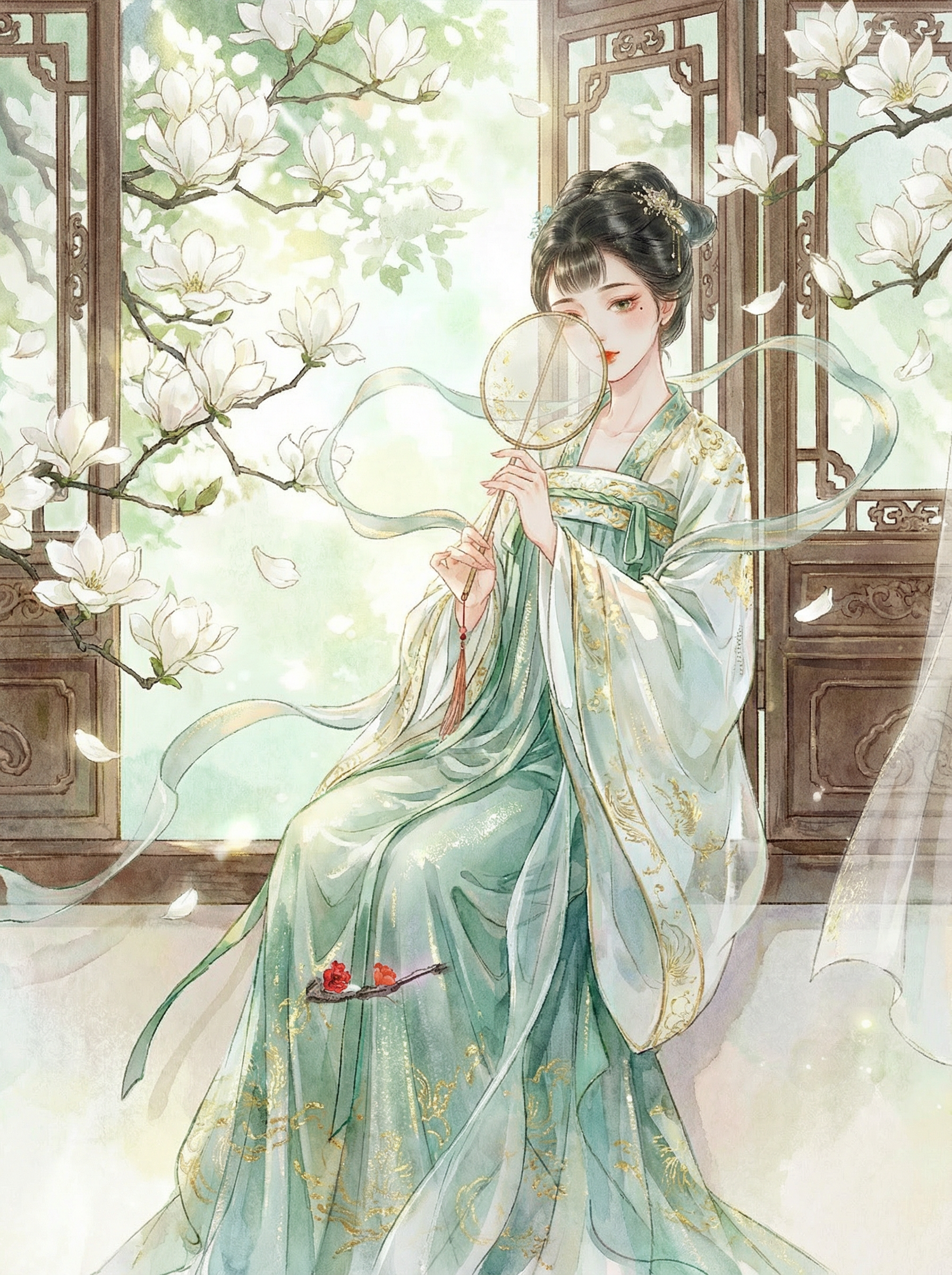 一键生成敦煌岩彩国风插画