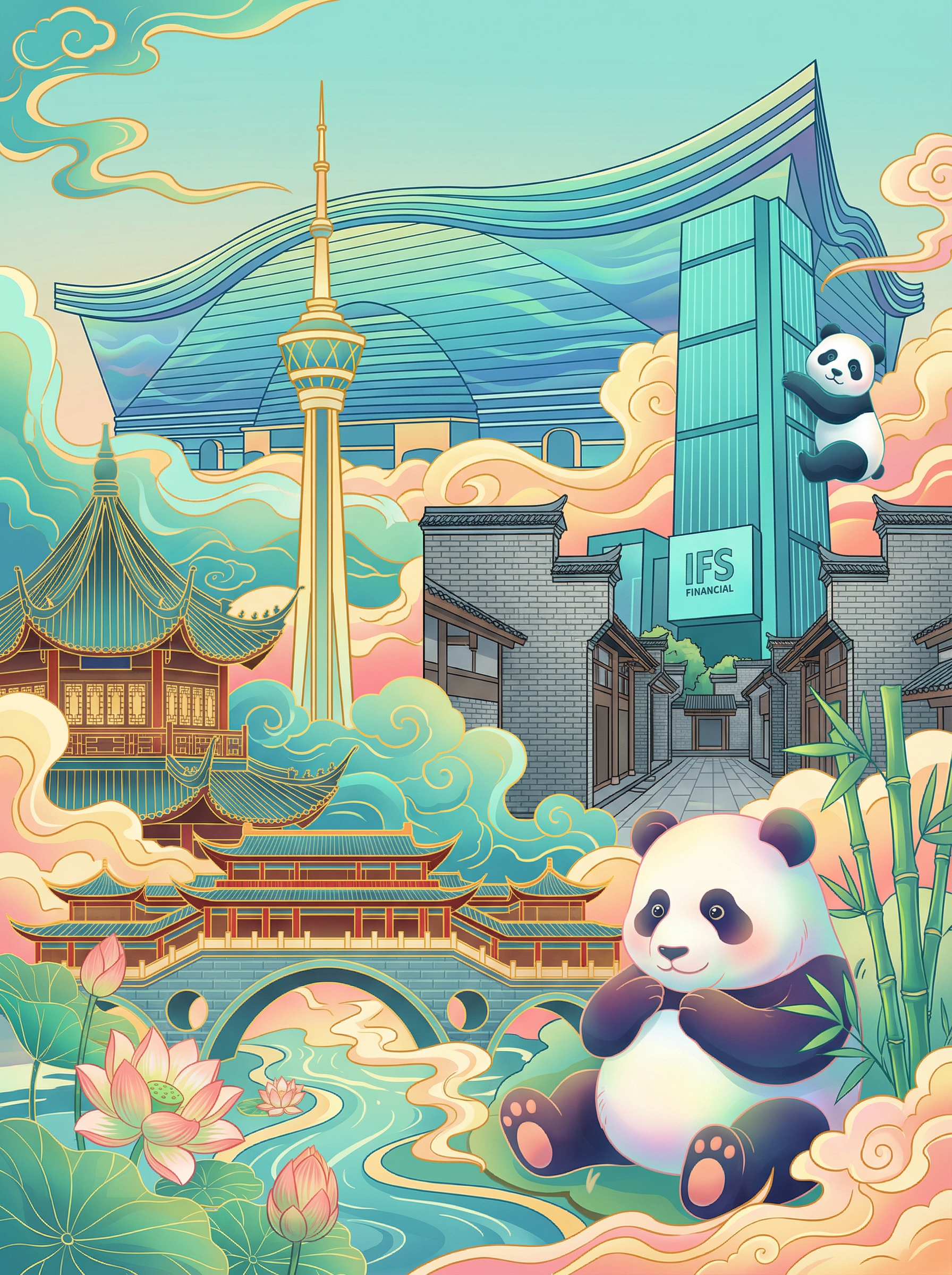 新中式传统美学插画