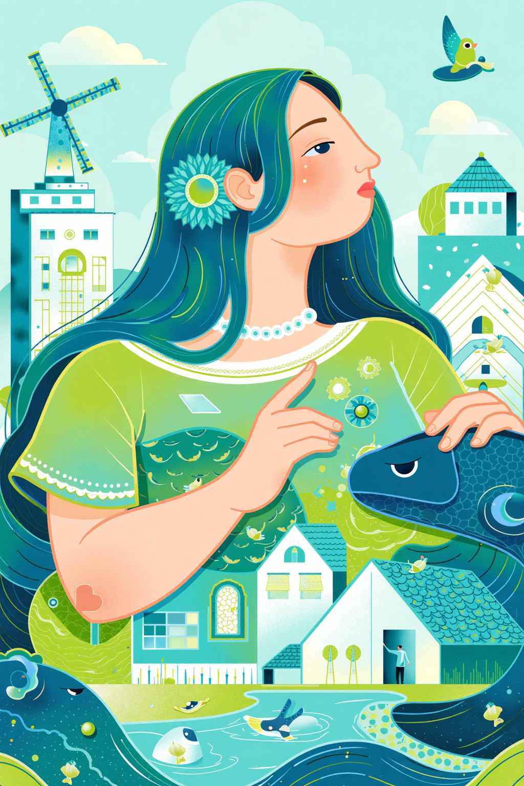 中式美学_矢量抽象式插画