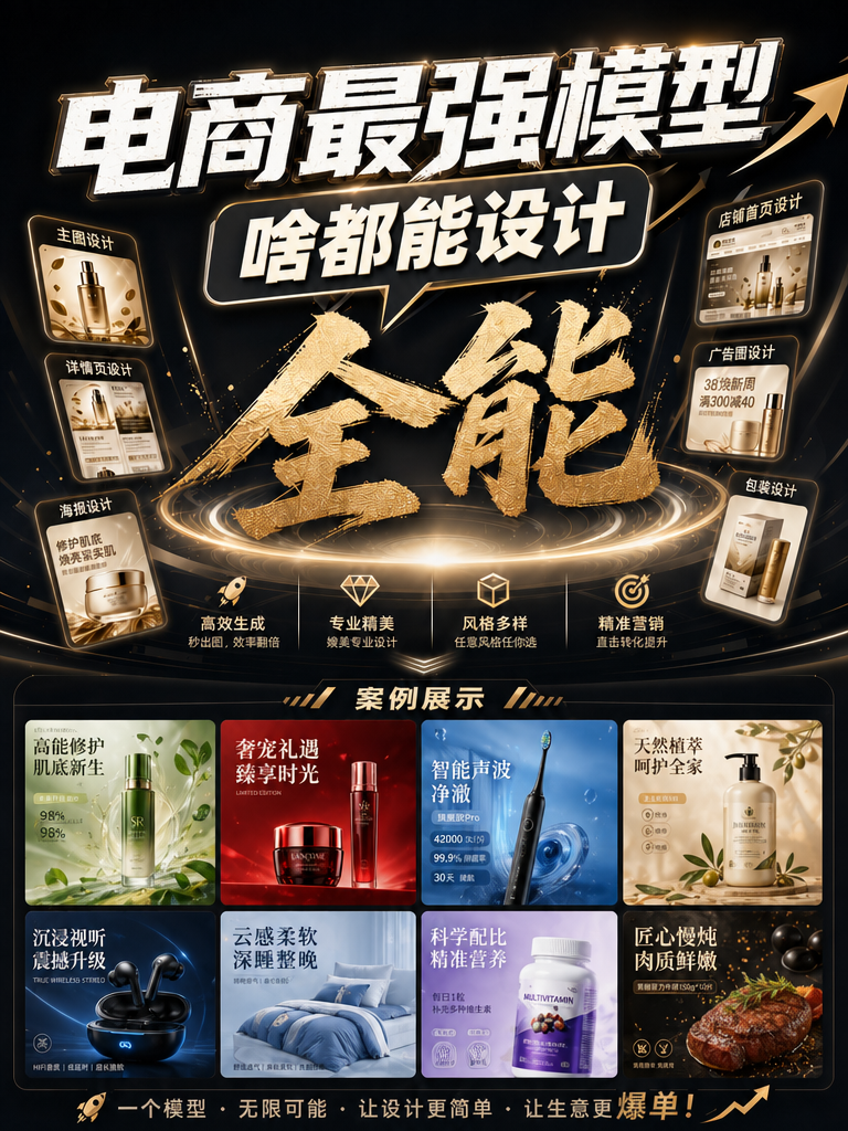 全能改图-电商产品海报生成与高端视觉设计