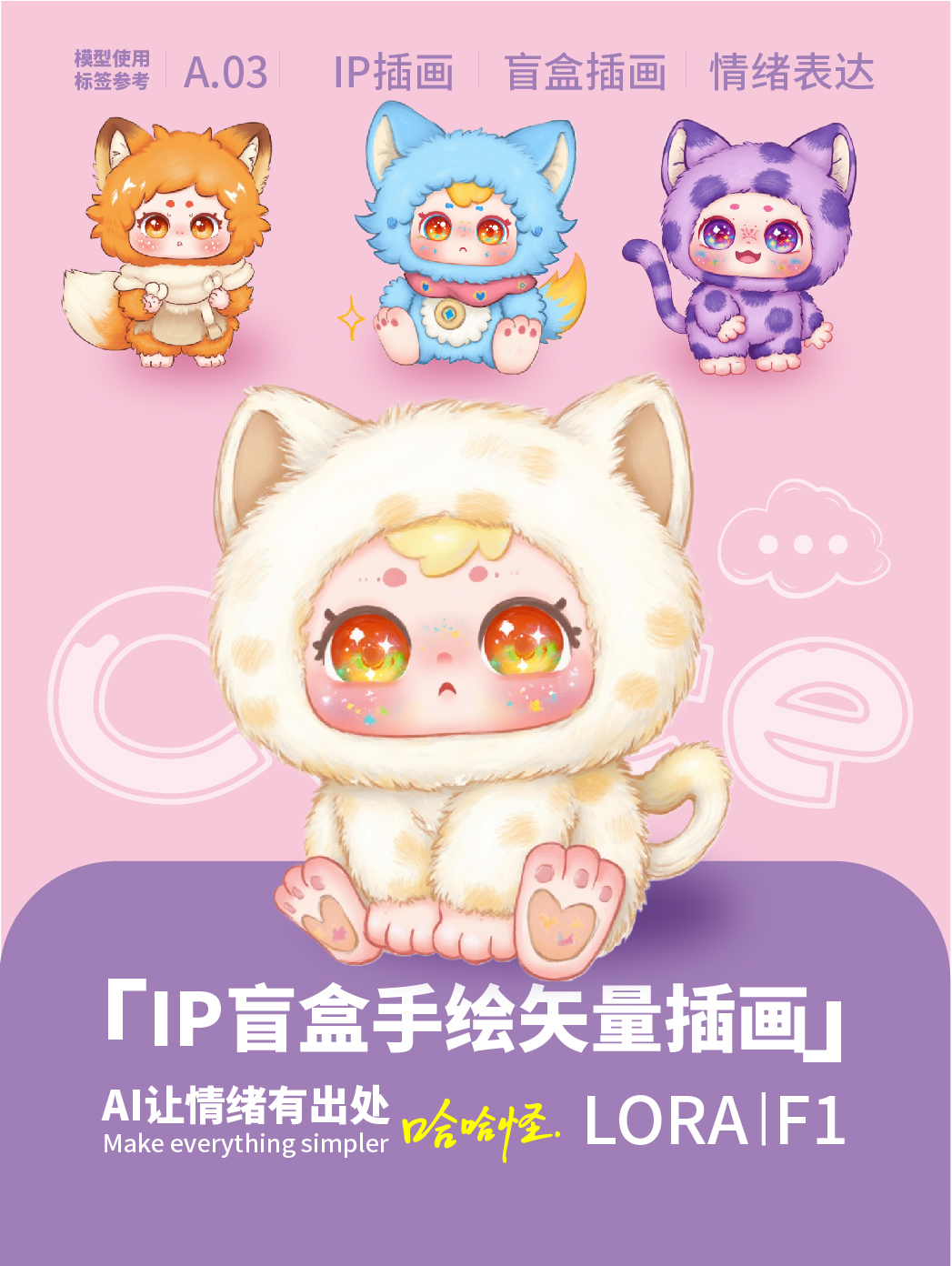 潮流盲盒IP插画