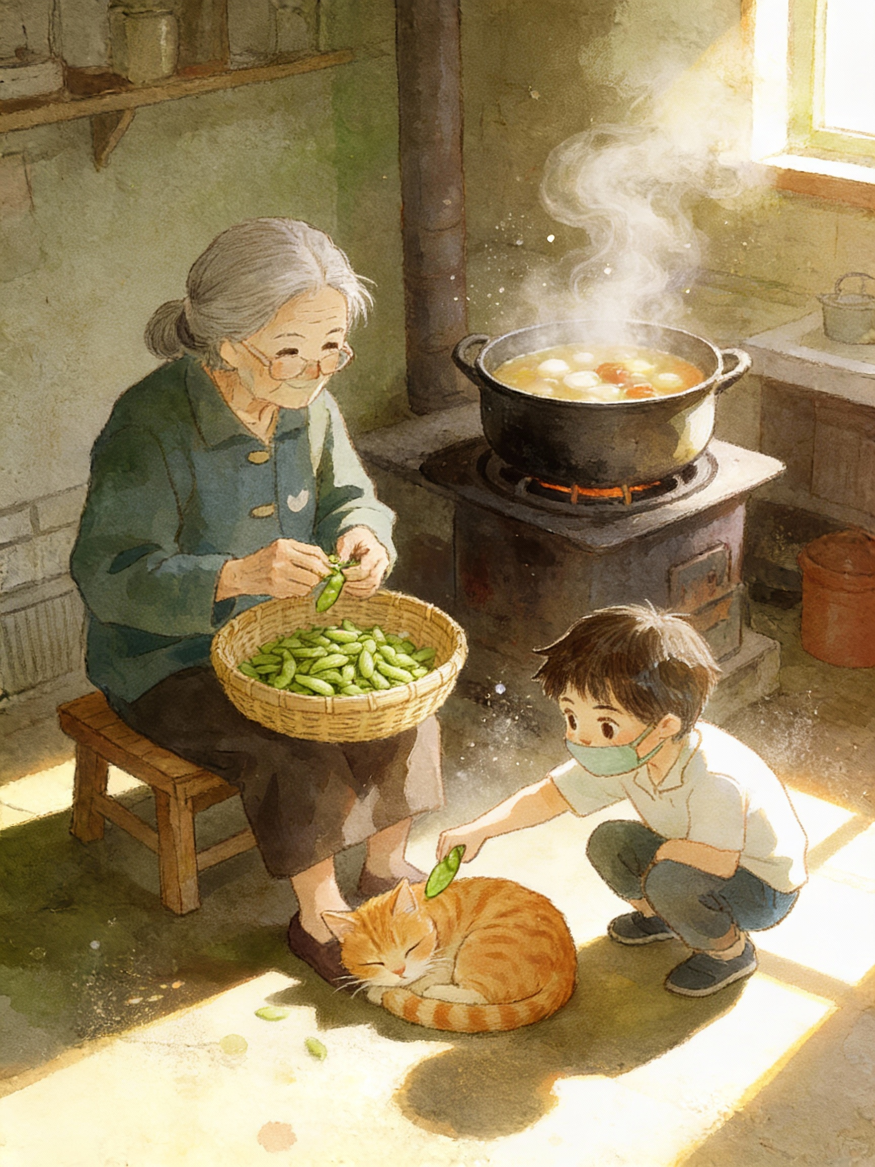 治愈感/叙事/水彩/手绘/风插画