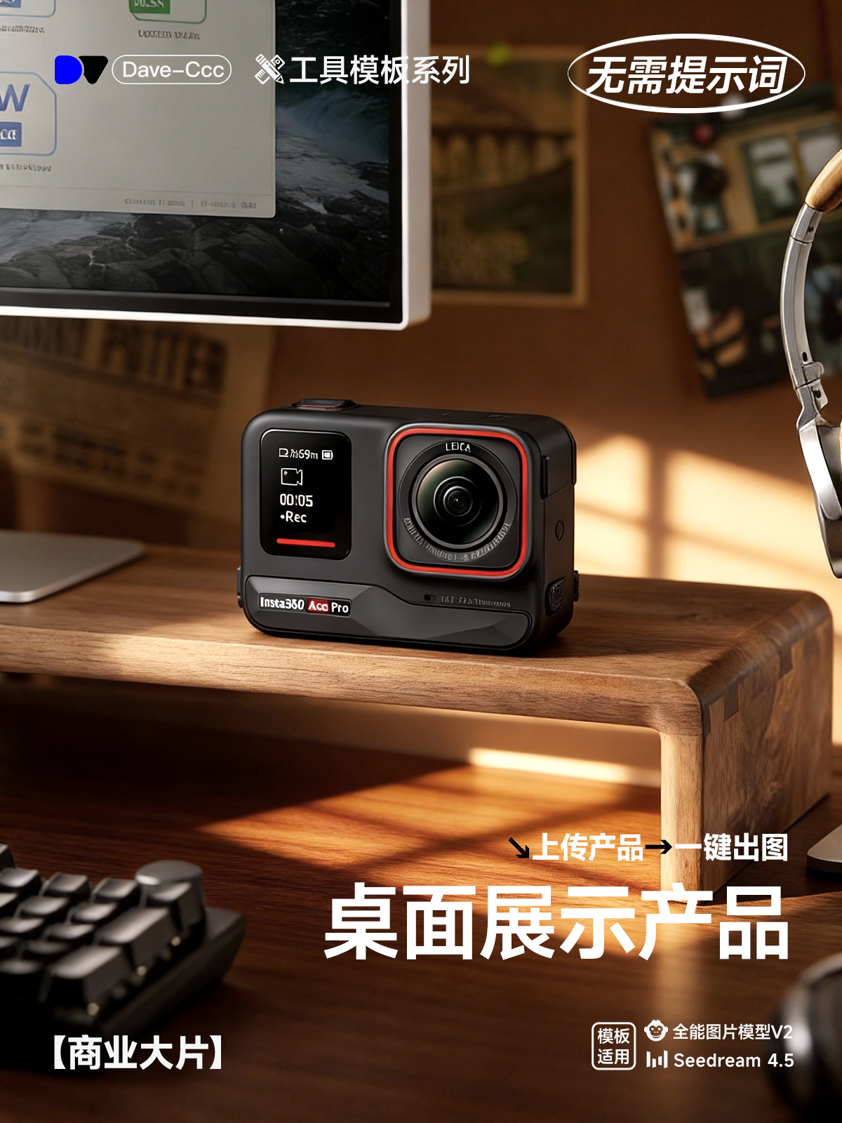 电商产品居家桌面场景海报渲染｜办公桌面