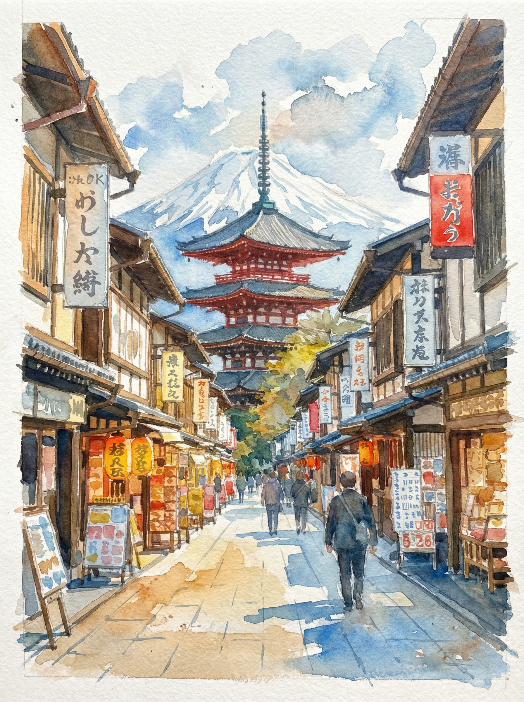 清新写实的水彩风景风格