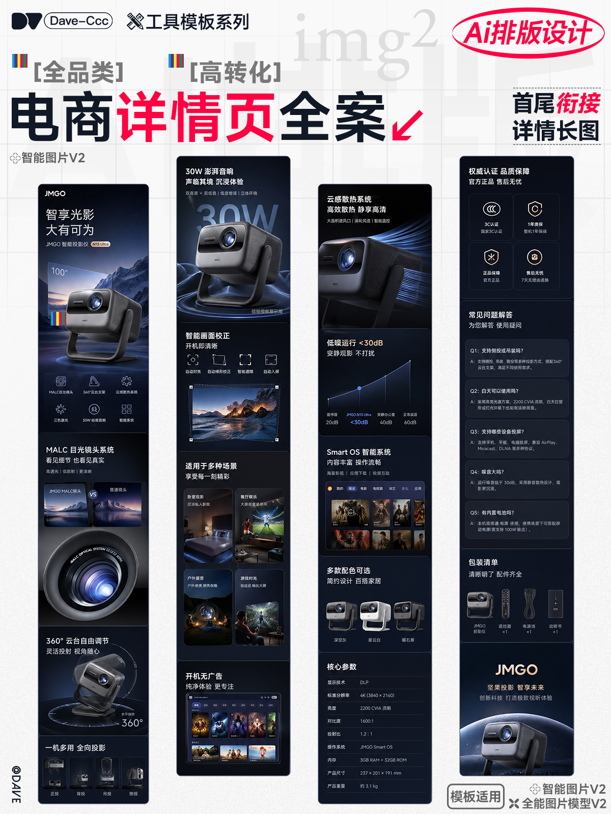 一键电商产品详情页长图全案|高转化策划案