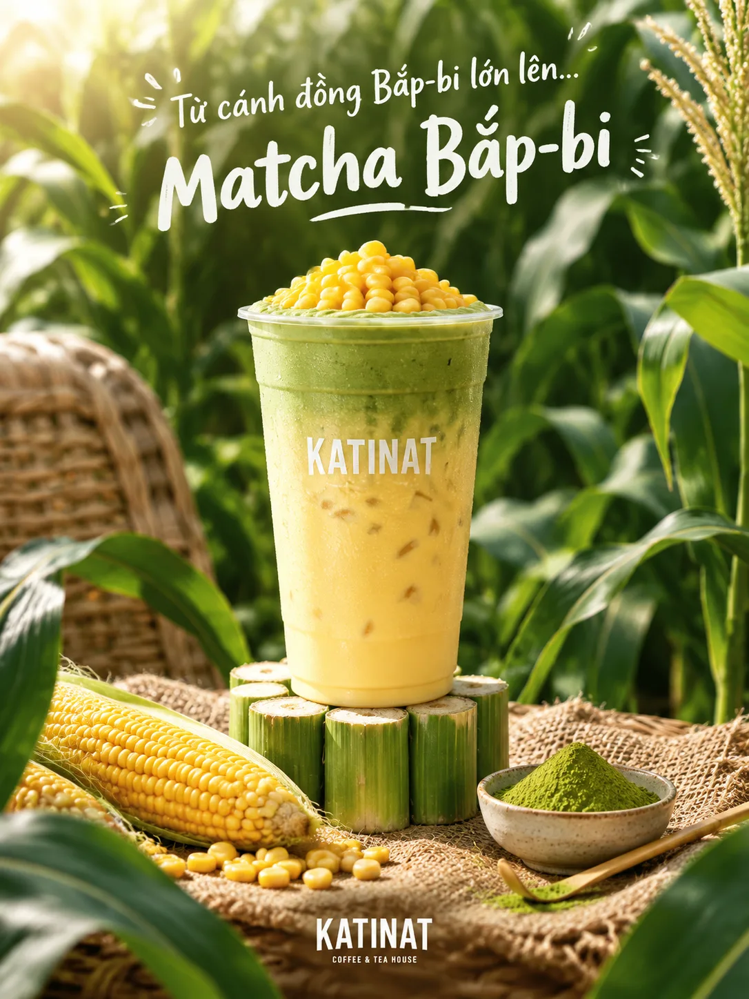Create a vertical 4:5 commercial beverage poster showing one tall brande
