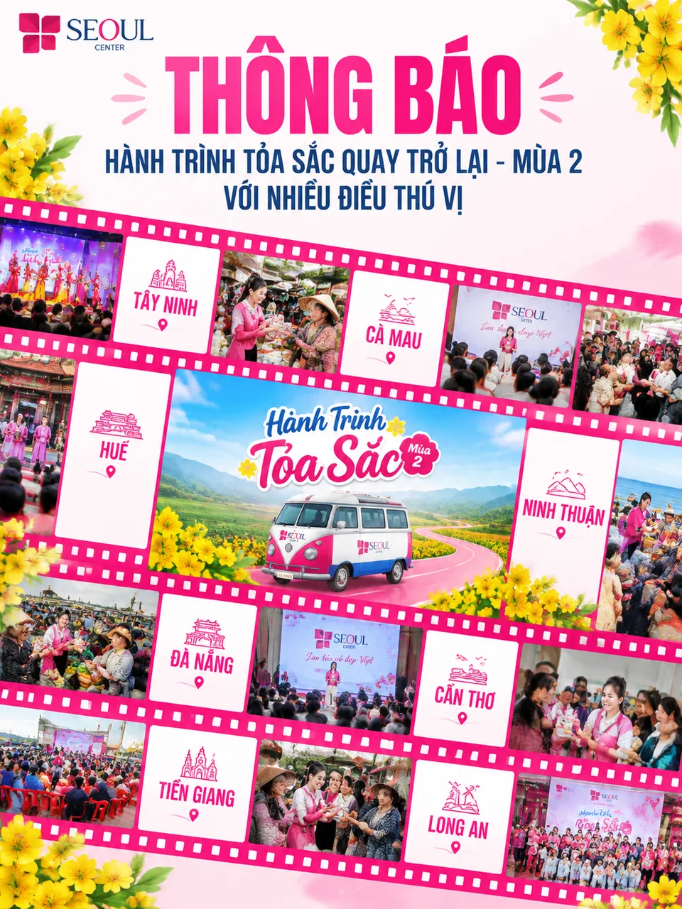 Create a portrait 4:5 Vietnamese promotional announcement poster with a