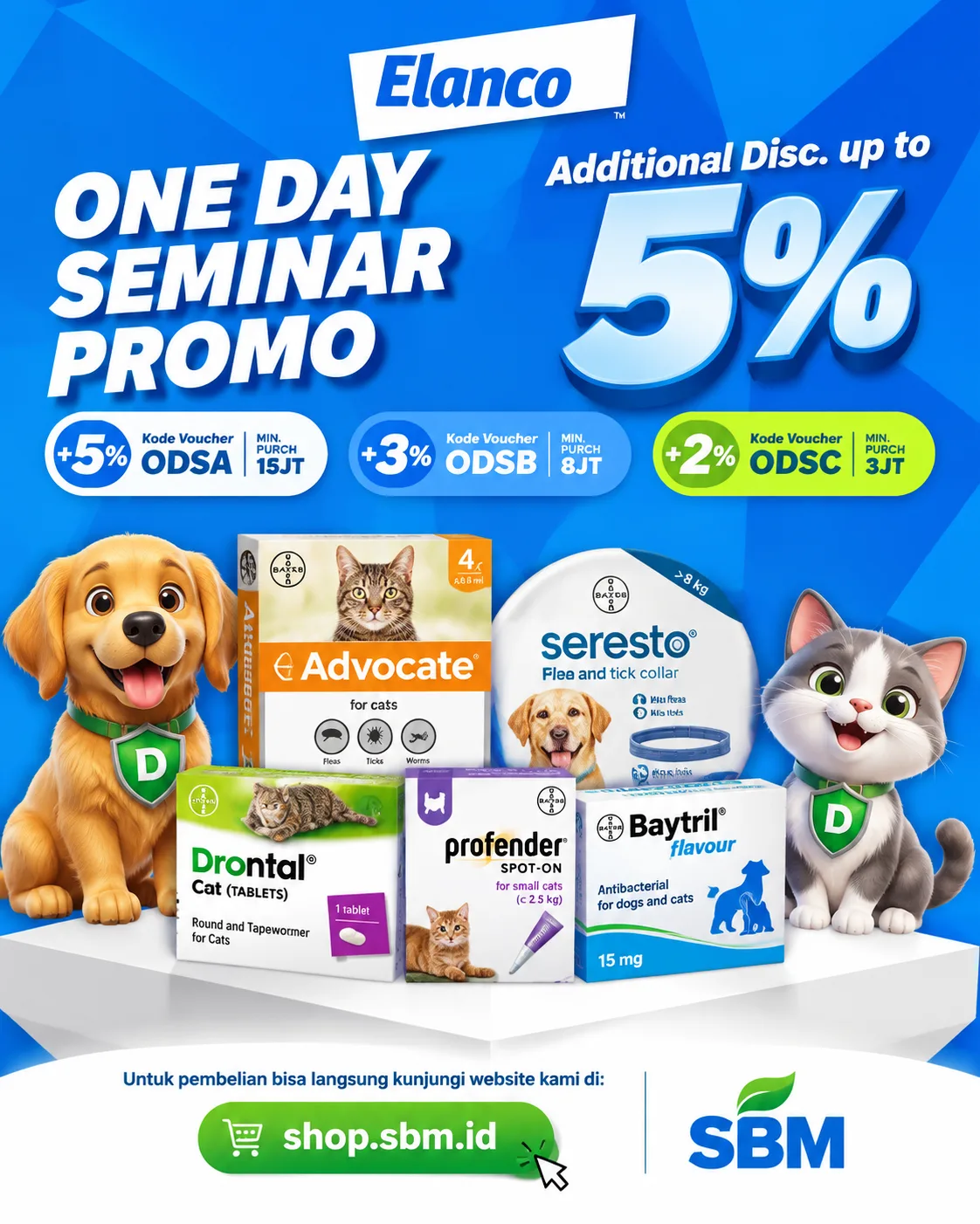 Create a vertical 4:5 corporate pet-health promotional flyer with a brig