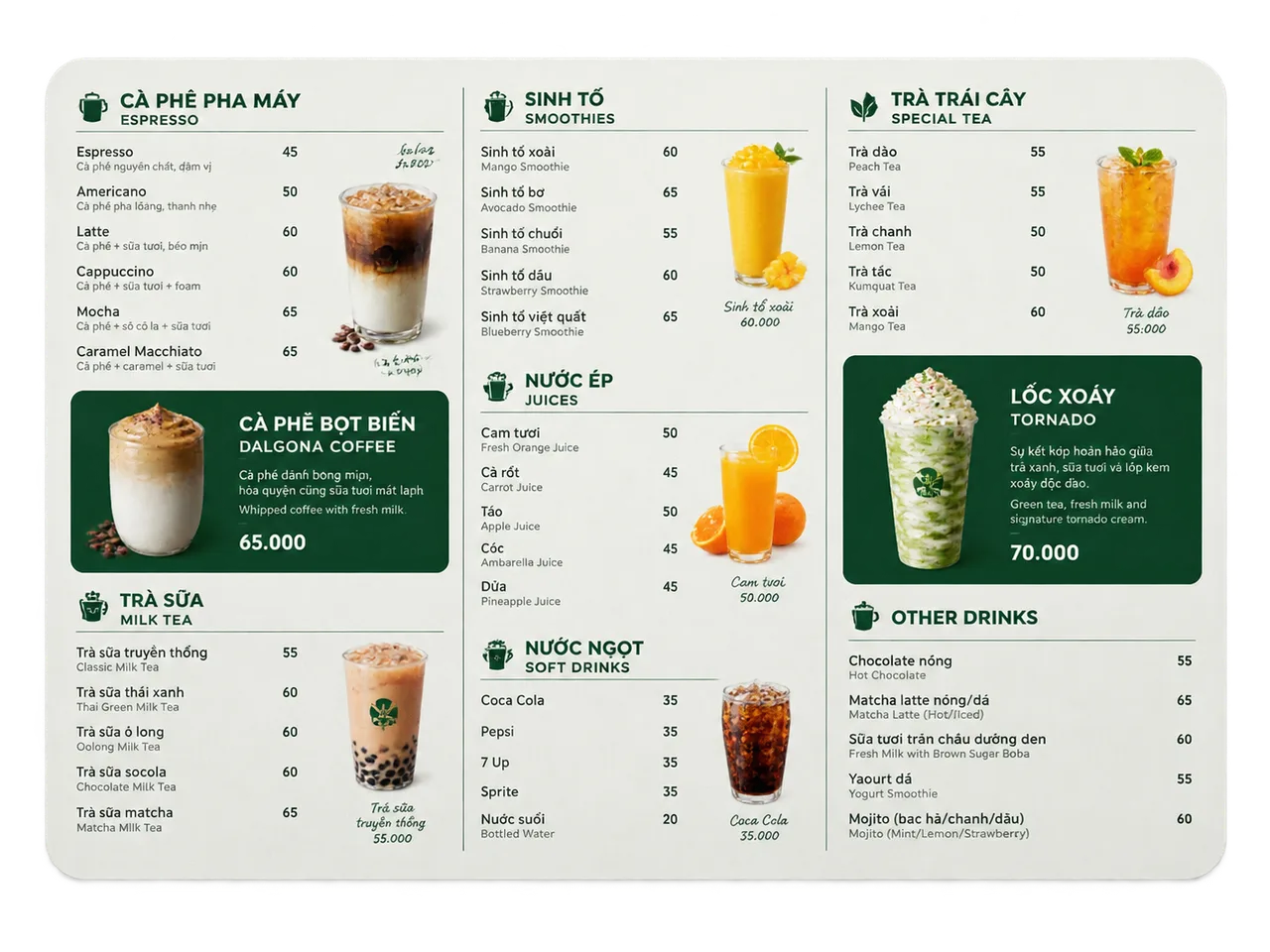 Create a realistic high-end commercial photograph of a Vietnamese cafe d