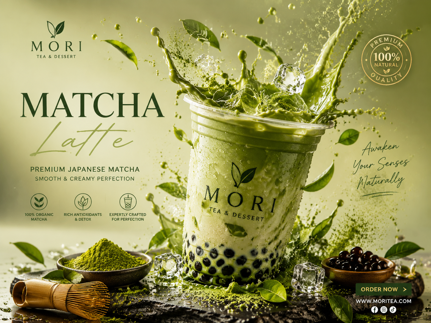 Tạo một poster quảng cáo thực phẩm dọc siêu thực cho một sản phẩm cao cấ