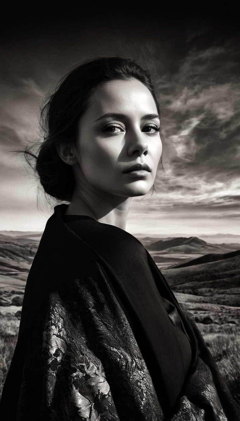 Stable Diffusion prompt: black and white photography, fashion editorial, a ...