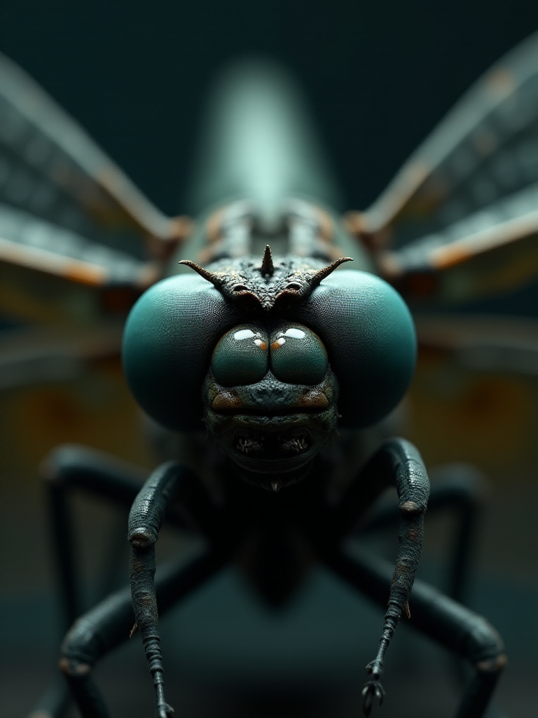FLUX prompt: A cinematic, 3D rendered macro photograph of an an...