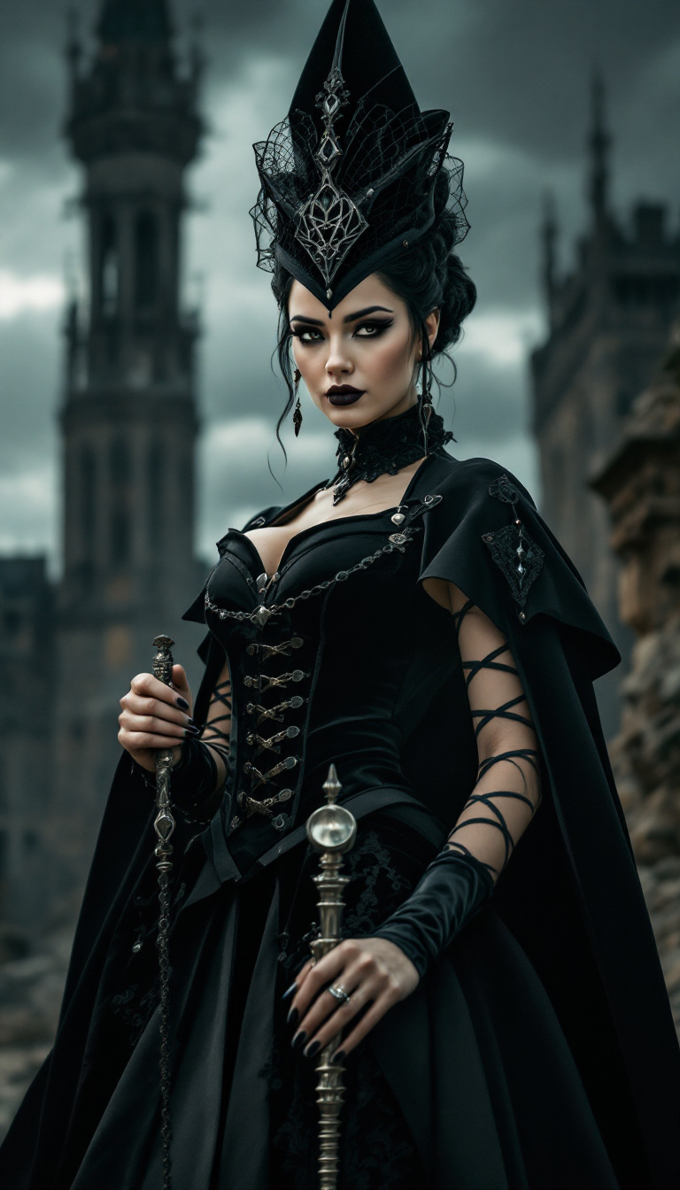 FLUX prompt: A dramatic portrait of a powerful woman, her gaze ...