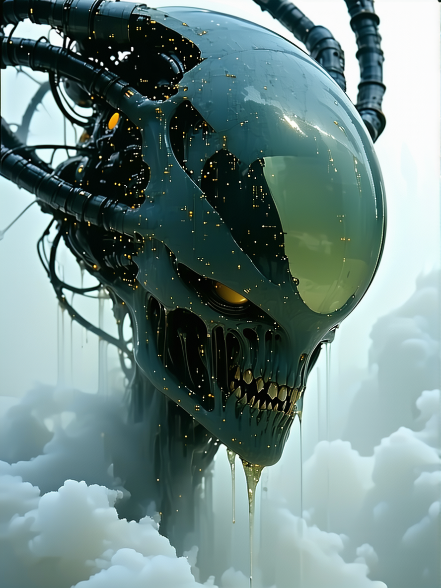 Stable Diffusion prompt: Random weird, science fiction, disturbing image, s...