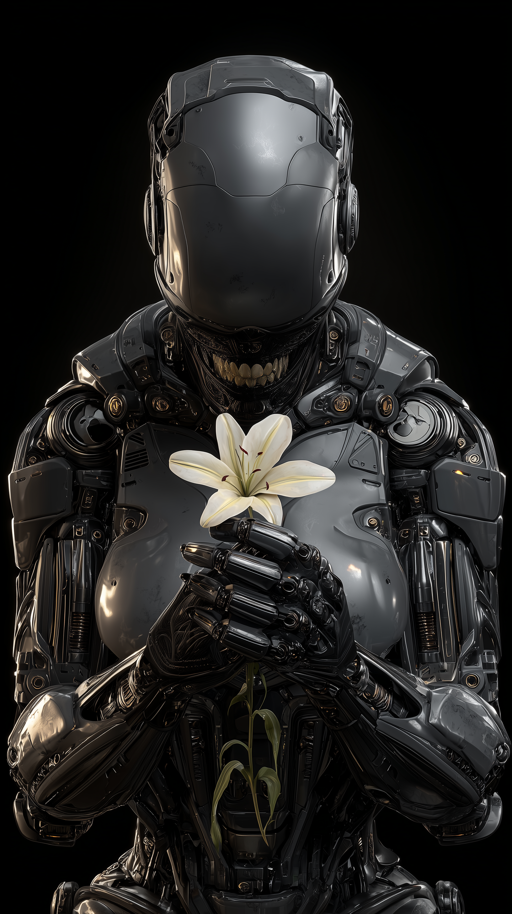 Midjourney Shatter prompt: realistic render, cyberpunk, front central view, u...