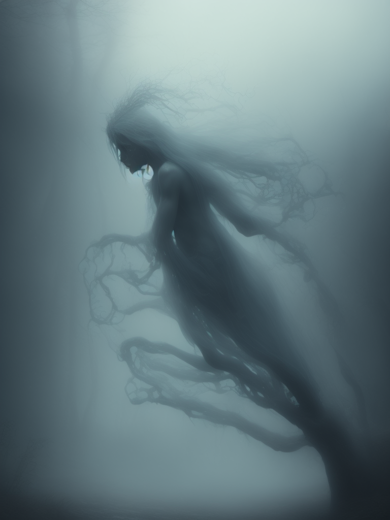 Openjourney prompt: Ghost in mist, Realistic, Hauntingly beautiful,fee...