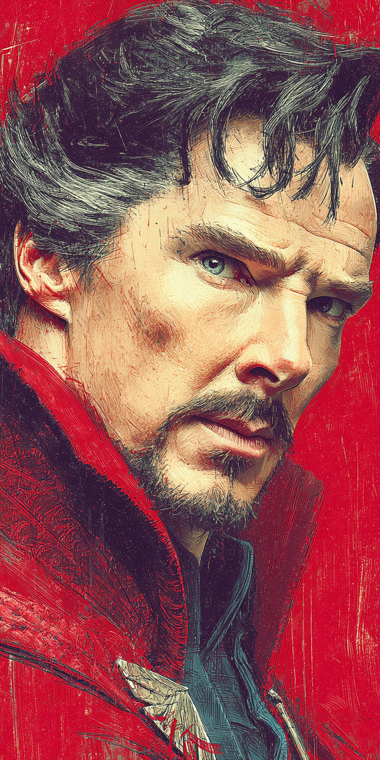 Midjourney prompt: Benedict Cumberbatch as Doctor Strange --ar 1:2 --...