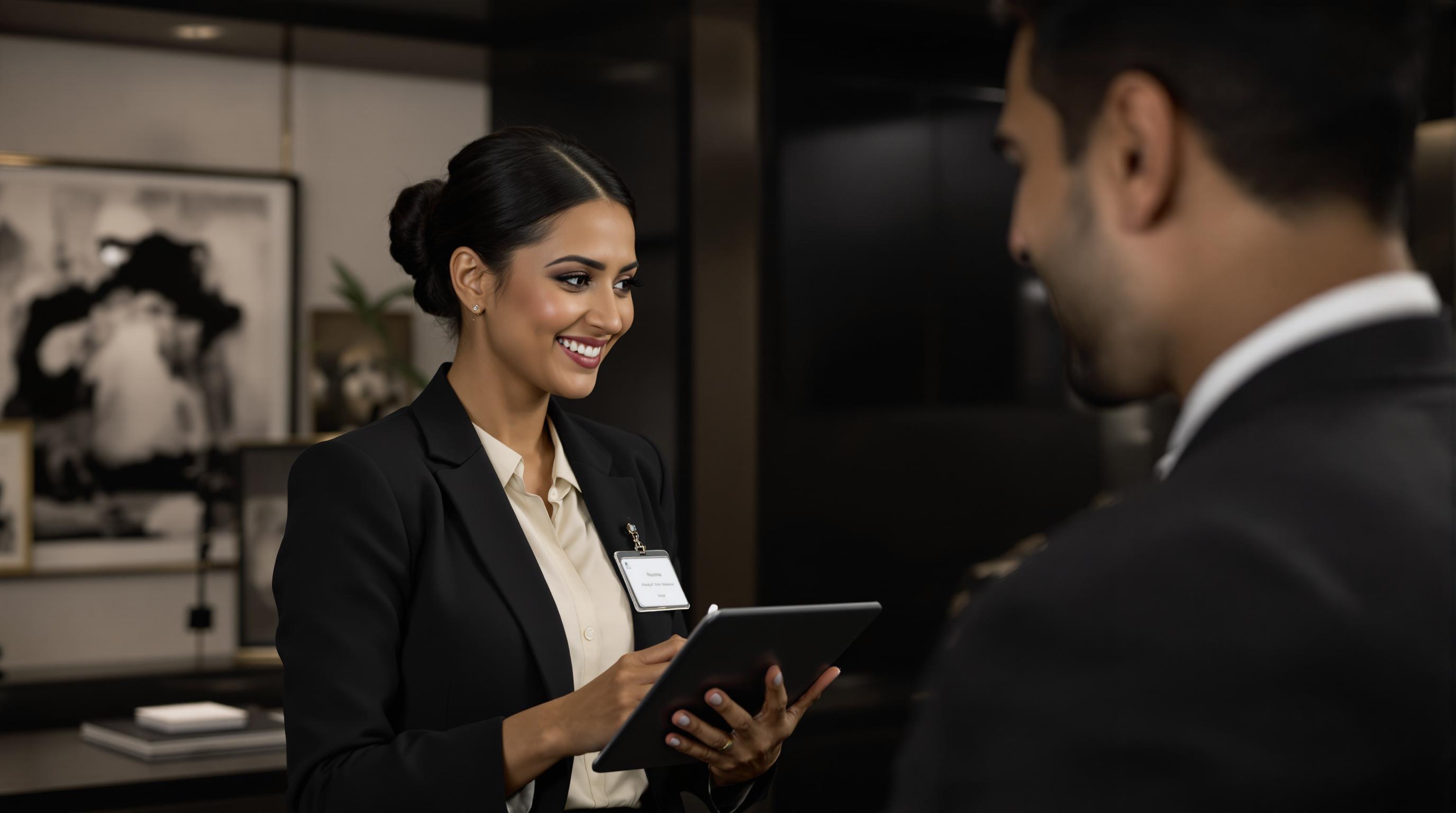 FLUX prompt: a indian professional interaction between a female...