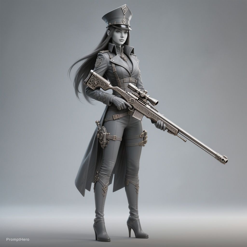 Hero prompt: full body elite enforcer sharpshooter woman inspir...