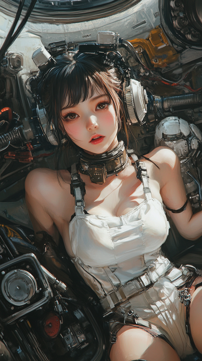 Midjourney prompt: A 30-year-old Japanese beauty.Atompunk,Whole body ...