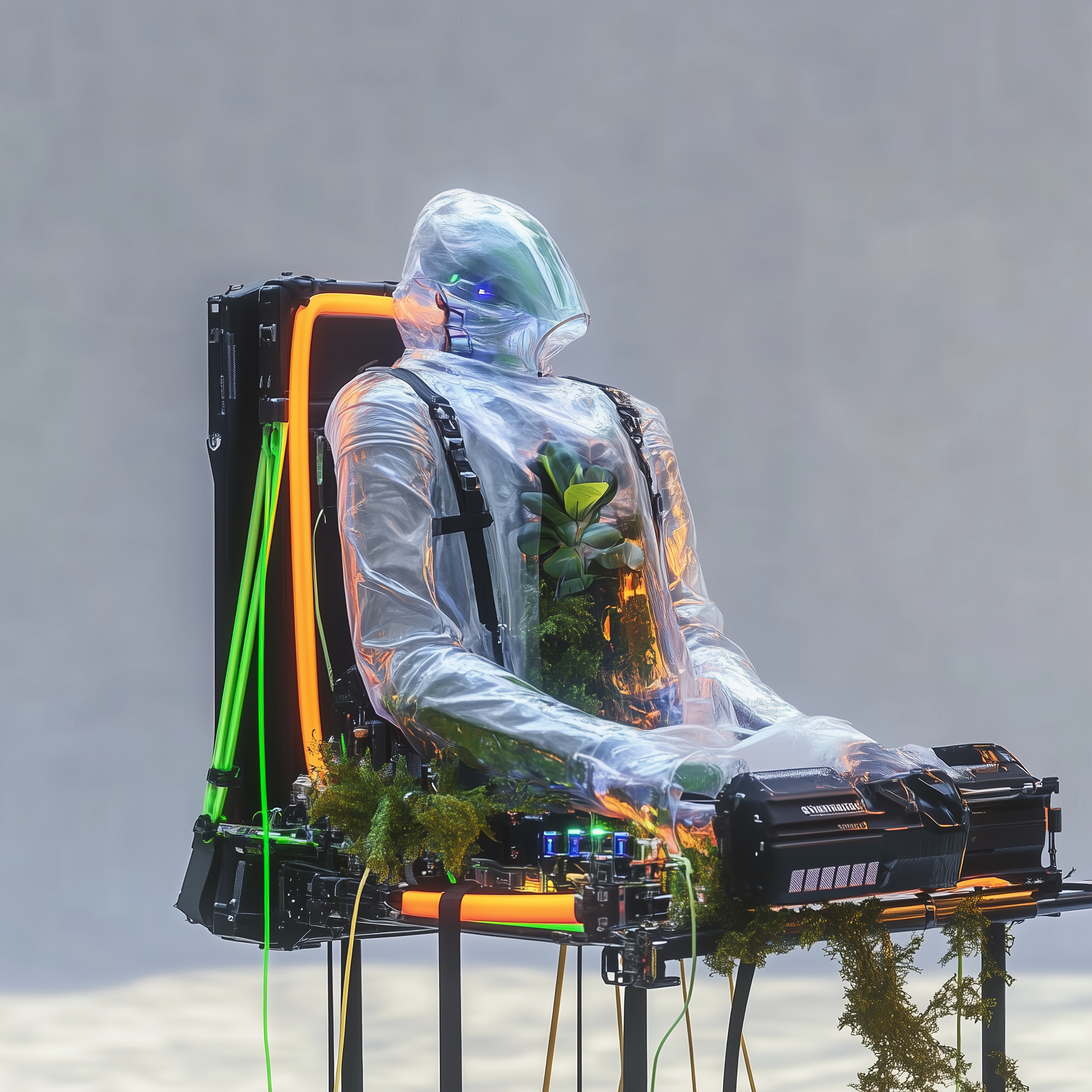 Midjourney prompt: A futuristic photoshoot showcasing an advanced, al...