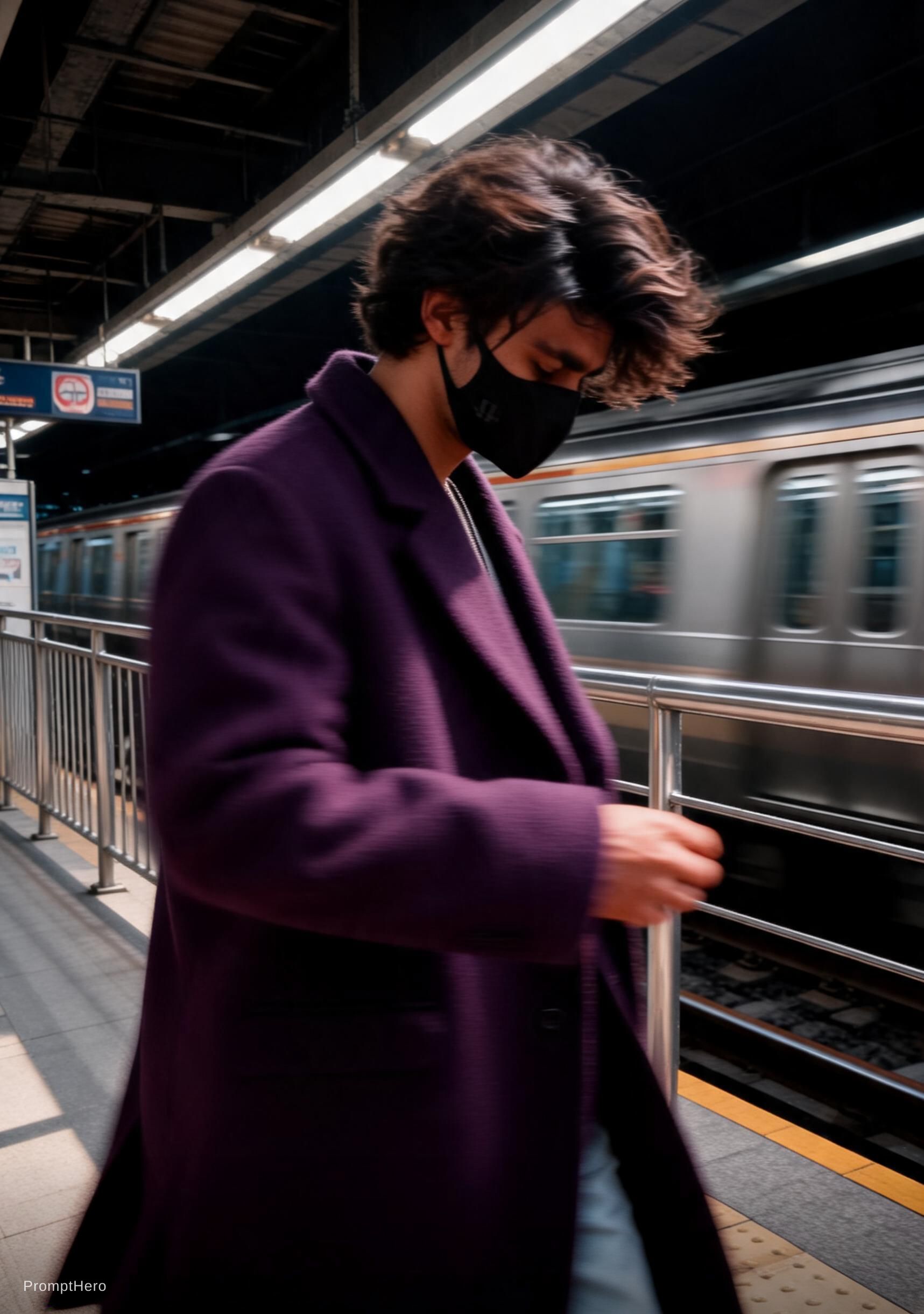 Hero prompt: fashion editorial photography, motion blur, male m...