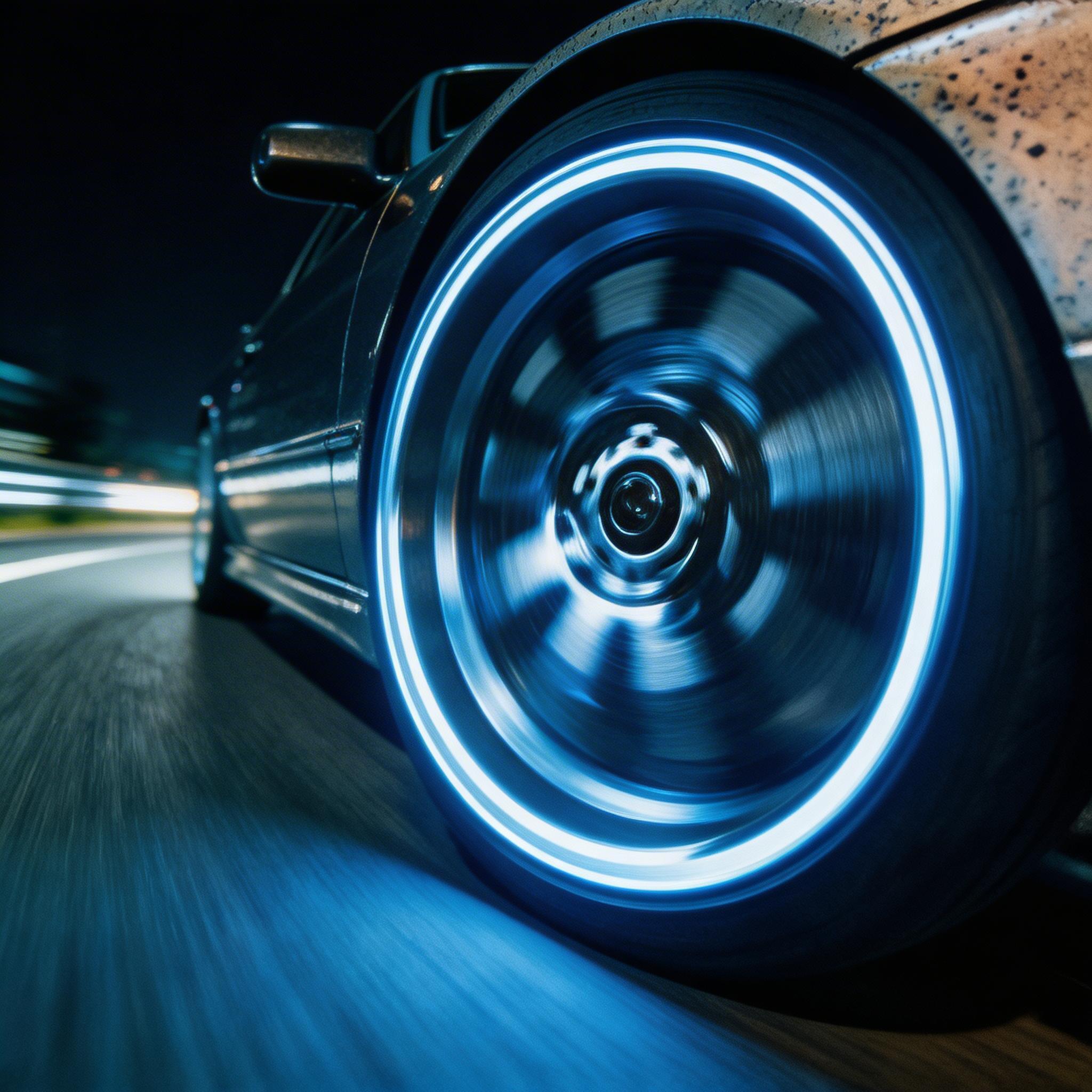 Seedream 5 prompt: extreme close-up of a racing car wheel at maximum ...