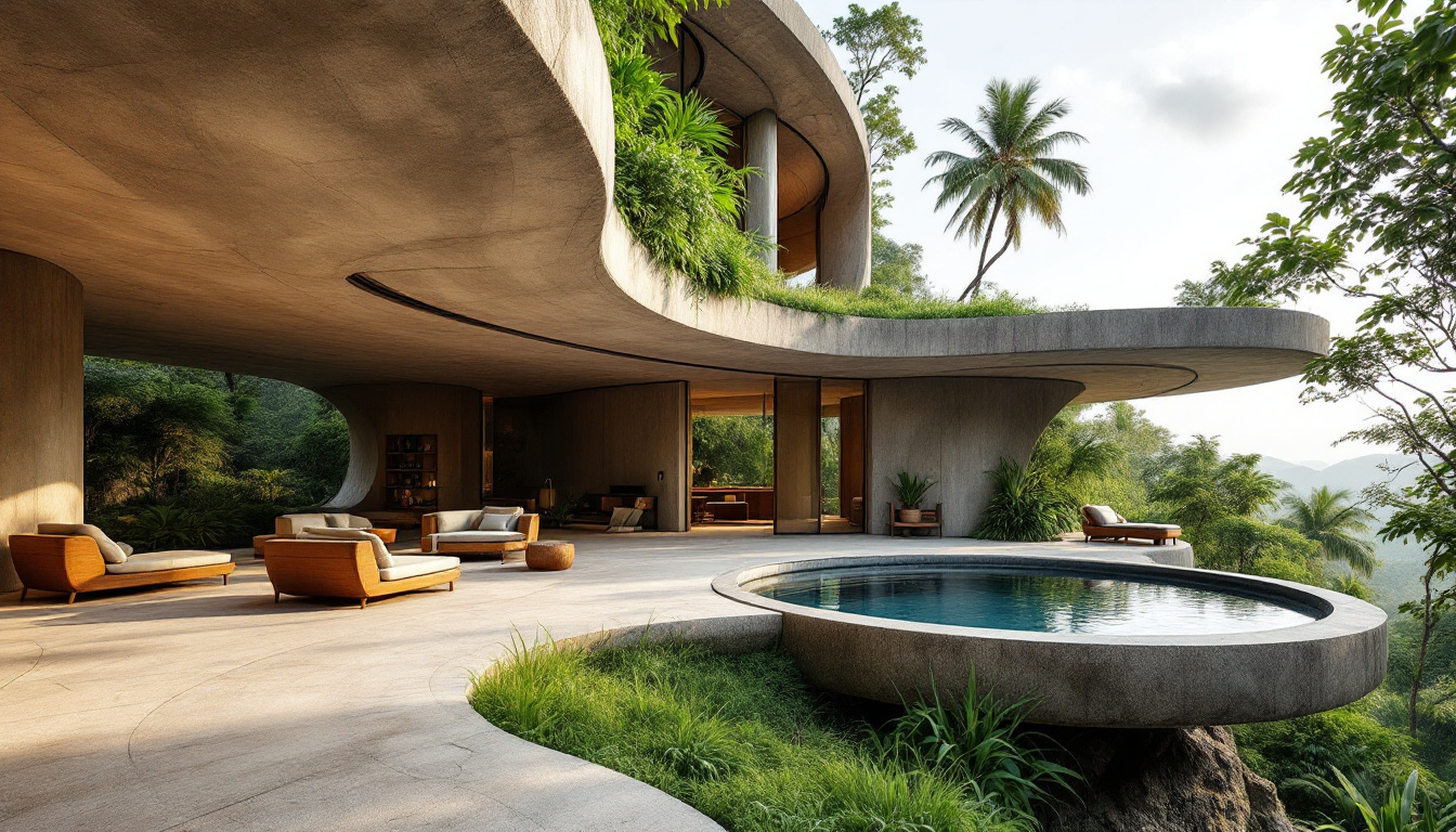 FLUX prompt: This house is part of a series of jungle homes des...